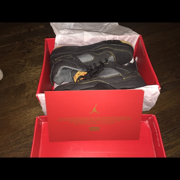 Jordan Other - Black Denim Levi Air Jordan 4 NRG Sz 9.5